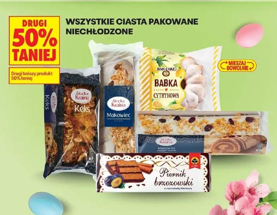 Ciasta pakowane niechłodzone różne rodzaje