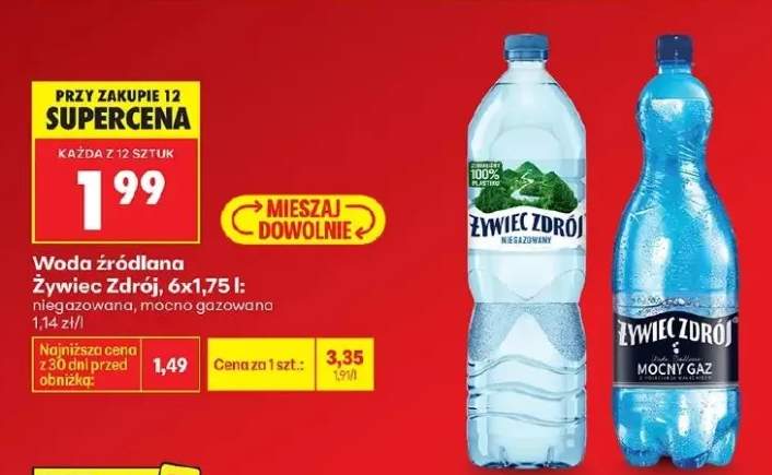 Woda źródlana Żywiec Zdrój mocno gazowana
