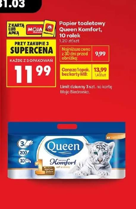 Papier toaletowy Queen Komfort 10 rolek