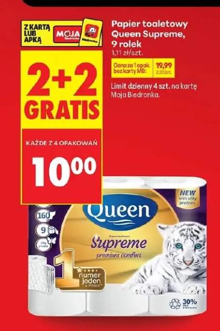 Papier toaletowy Queen Supreme 9 rolek