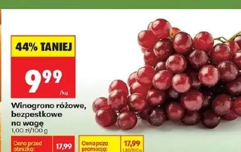 Winogrono różowe bezpestkowe na wagę