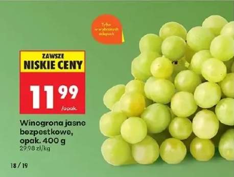 Winogrona jasne bezpestkowe, opak. 400 g