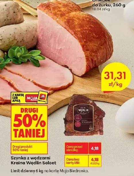 Szynka z wędzoną papryką Kraina Wędlin Select