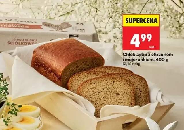 Chleb żytni z chrzanem i majerankiem