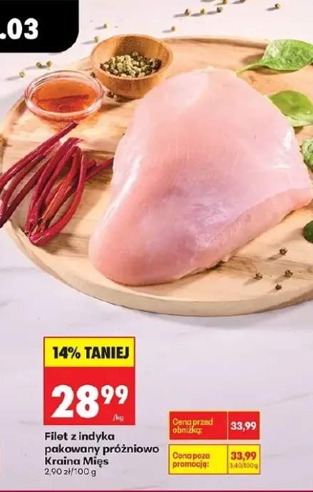 Filet z indyka pakowany próżniowo