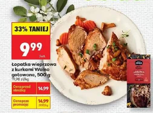 Łopatka wieprzowa z kurkami Wolno gotowane