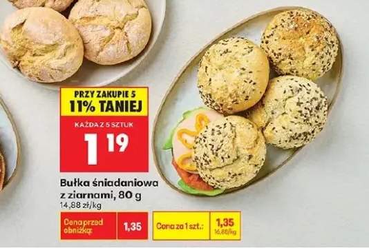 Bułka śniadaniowa z ziarnami