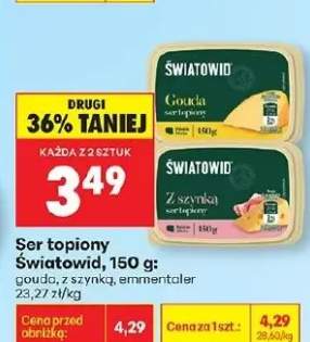 Ser topiony Gouda, z szynką, emmentaler