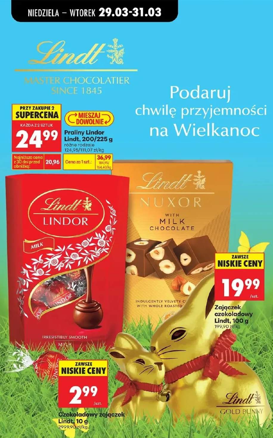 Praliny Lindor 200/225g różne rodzaje