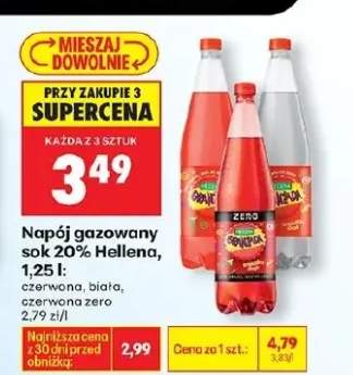 Napój gazowany sok 20% Hellena czerwona