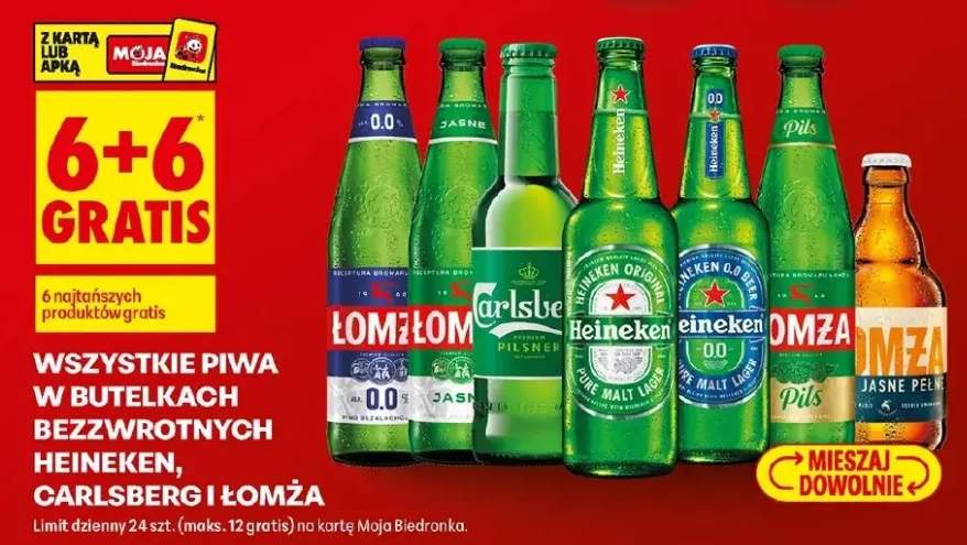 Piwo Heineken w butelkach bezzwrotnych różne rodzaje
