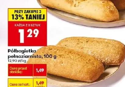 Bułka półbagietka pełnoziarnista