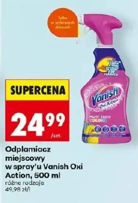 Odplamiacz miejscowy w spray'u Oxi Action różne rodzaje