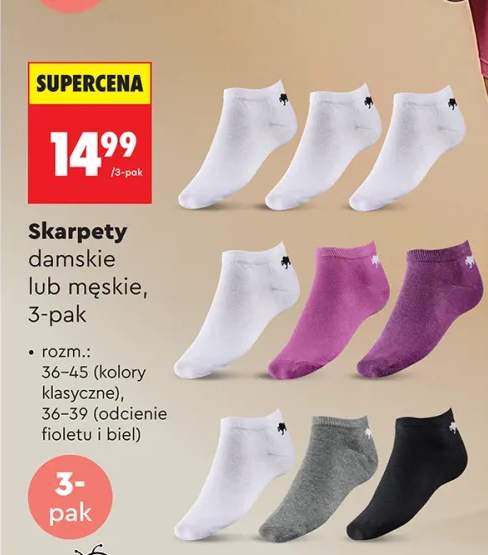 Skarpety damskie lub męskie, 3-pak