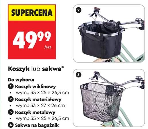 Koszyk rowerowy, różne rodzaje