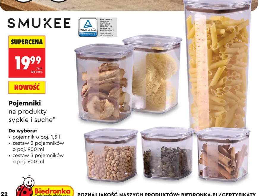 Pojemniki na produkty sypkie i suche