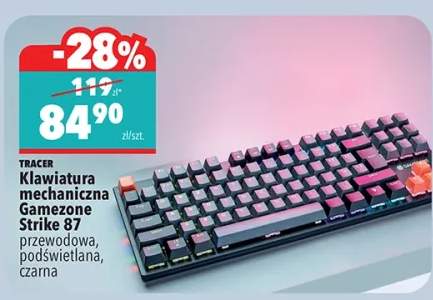 Klawiatura mechaniczna Gamezone Strike 87 przewodowa, podświetlana, czarna