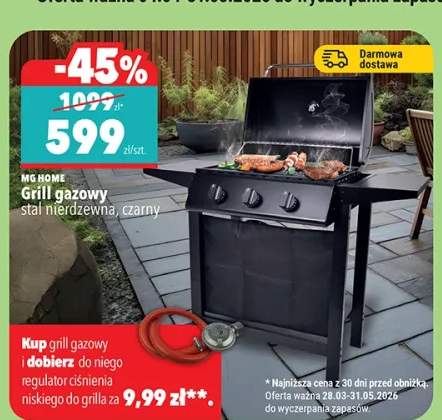 Grill gazowy stal nierdzewna, czarny