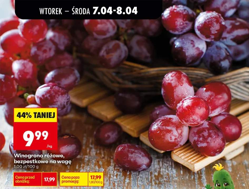 Winogrona różowe bezpestkowe