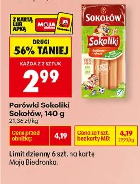 Parówki Sokoliki drobiowe klasyczne