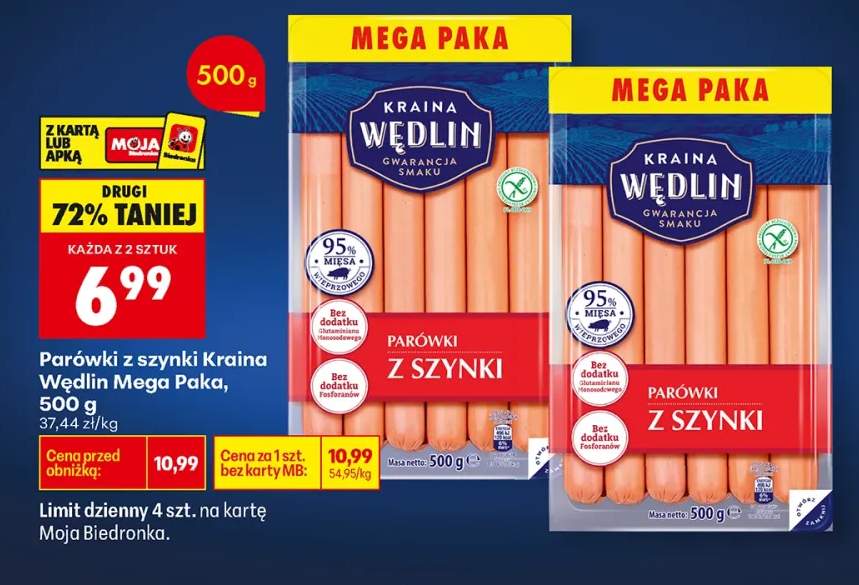 Parówki z szynki Mega Paka