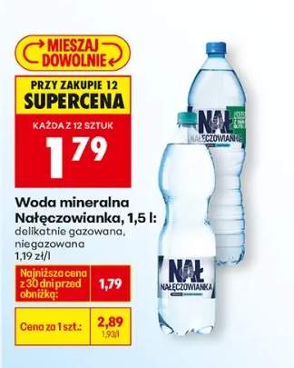 Woda mineralna delikatnie gazowana