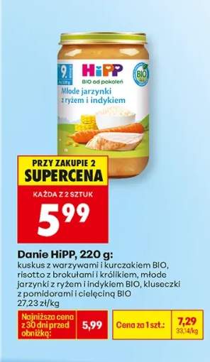 Danie młode jarzynki z ryżem i indykiem