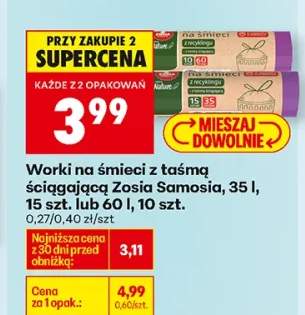 Worki na śmieci z taśmą ściągającą Zosia Samosia
