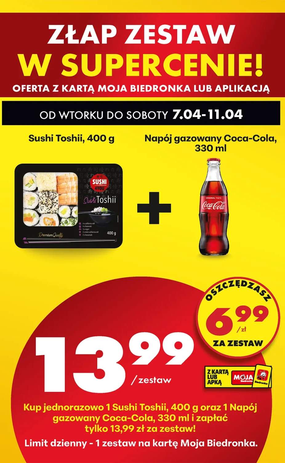 Zestaw: sushi 400g + napój gazowany 330ml
