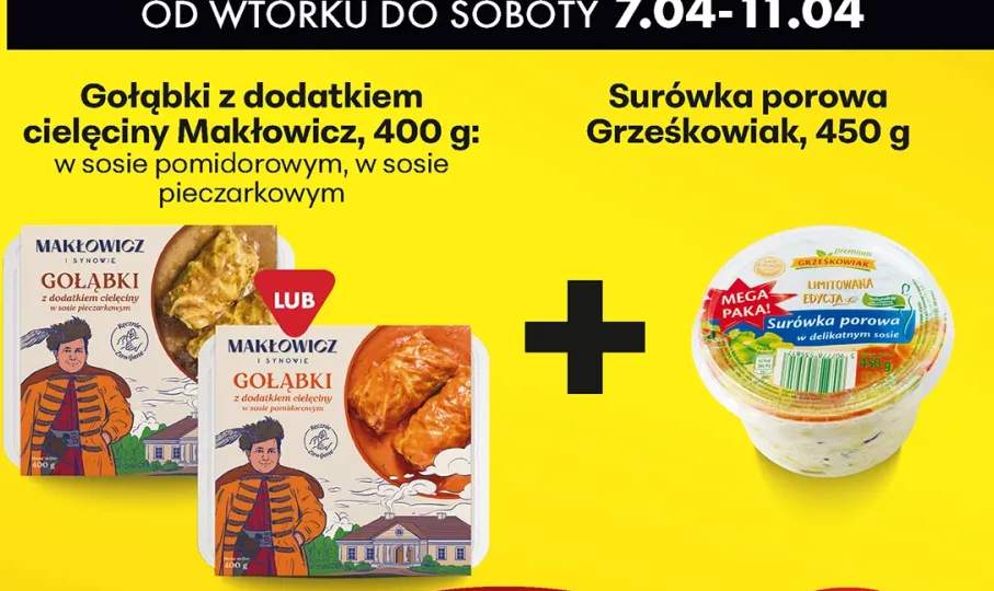 Zestaw: gołąbki z dodatkiem cielęciny + surówka porowa