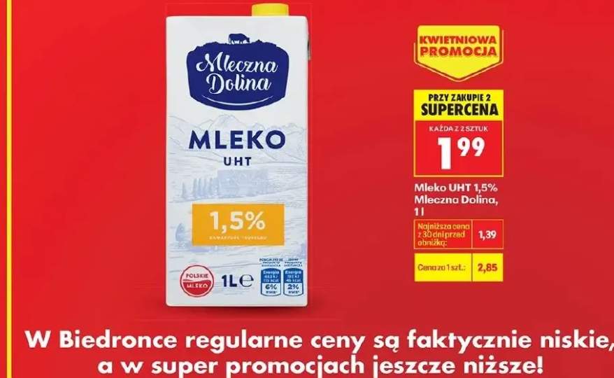 Mleko UHT 1,5%