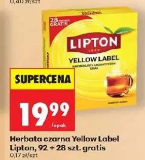 Herbata czarna Yellow Label 92+28 szt. gratis