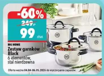 Zestaw garnków Black 6 elementów, stal nierdzewna