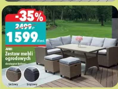 Zestaw mebli ogrodowych beżowy lub brązowy