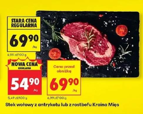 Stek wołowy z antrykotu lub z rostbefu Kraina Mięs