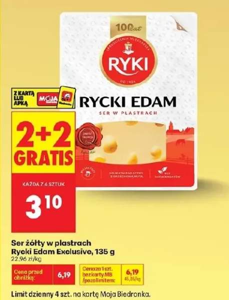 Ser żółty w plastrach Edam Exclusive