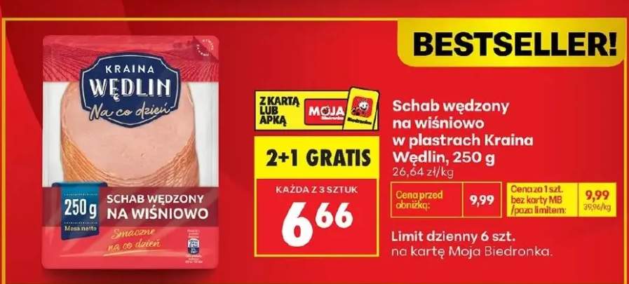 Schab wędzony na wiśniowo w plastrach
