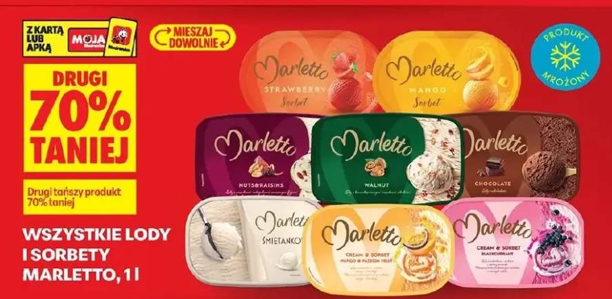 Lody i sorbety Marletto różne smaki