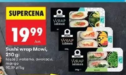 Sushi wrap łosoś z wakame, awokado, mango