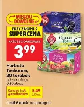 Herbata Teekanne, 20 torebek różne rodzaje