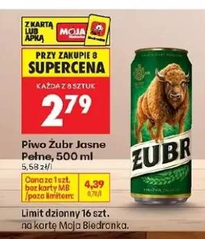 Piwo Żubr Jasne Pełne