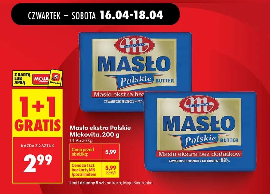 Masło ekstra Polskie Mlekovita