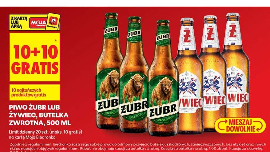 Piwo Żubr butelka zwrotna