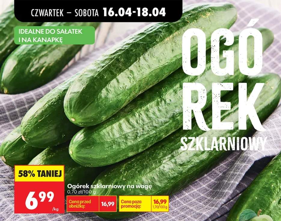 Ogórek szklarniowy na wagę