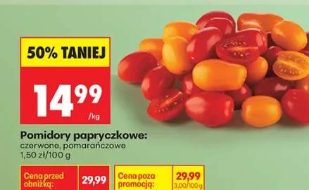 Pomidory papryczkowe czerwone, pomarańczowe