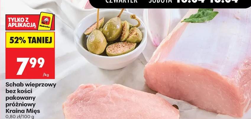 Schab wieprzowy bez kości pakowany bróżniowy