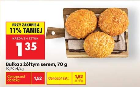 Bułka z żółtym serem