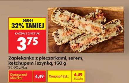 Zapiekanka z pieczarkami, serem, ketchupem i szynką