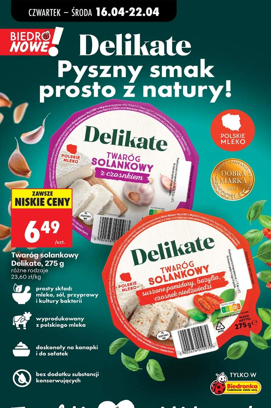 Twaróg solankowy z czosnkiem