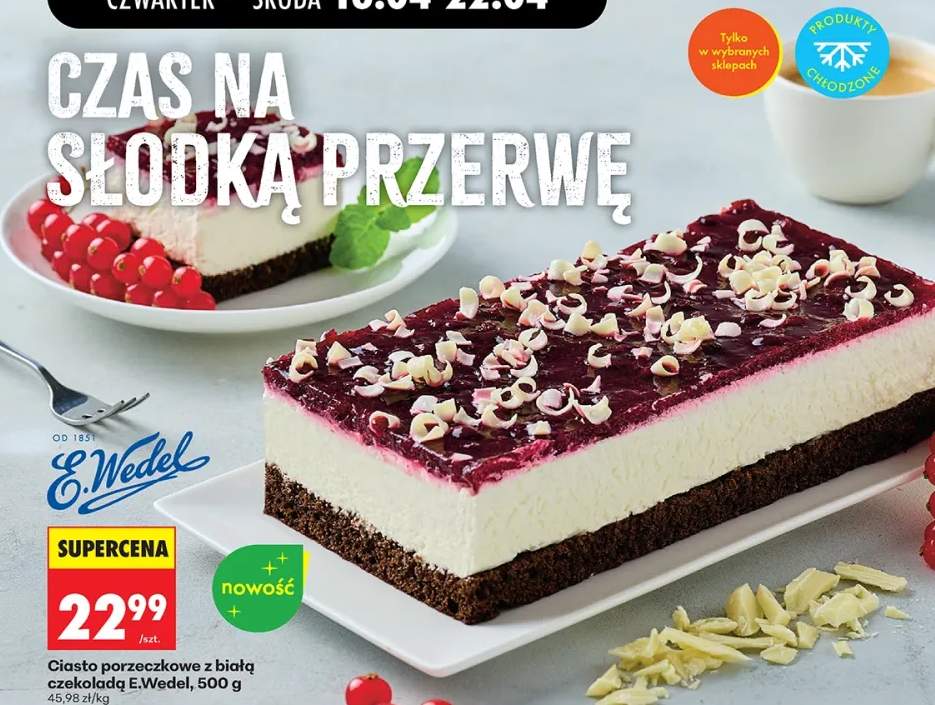 Ciasto porzeczkowe z białą czekoladą